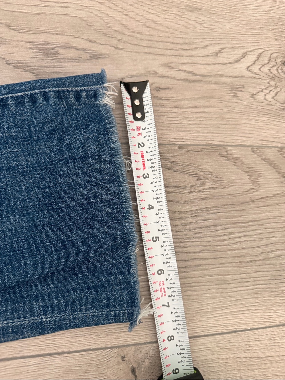 MOTHER Distressed High-Rise Straight Crop Jeans in Medium Blue Wash - Picture 10 of 16